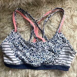Athleta Blue and Pink sports bra